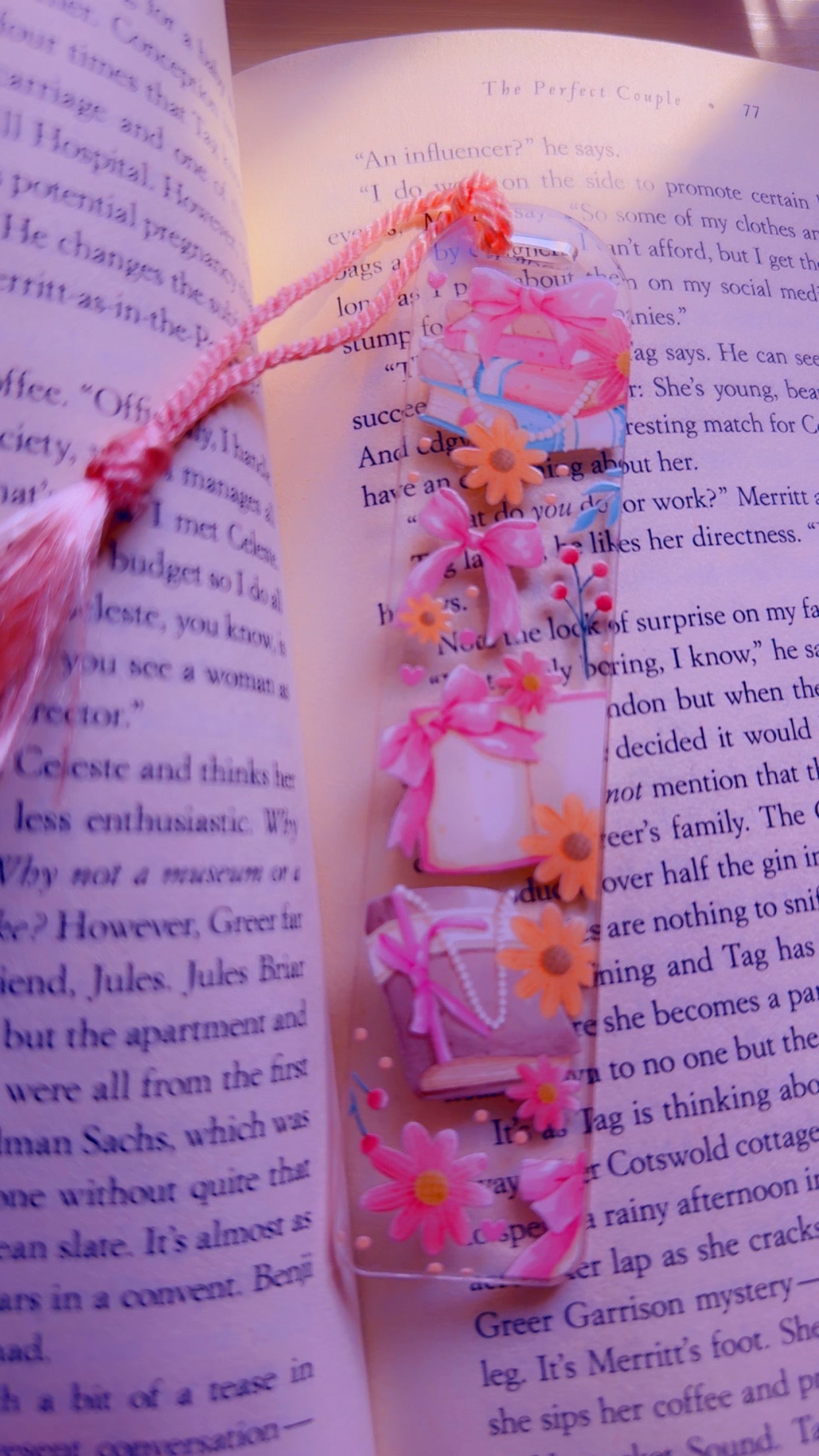 Romantic Reading Acrylic Bookmark