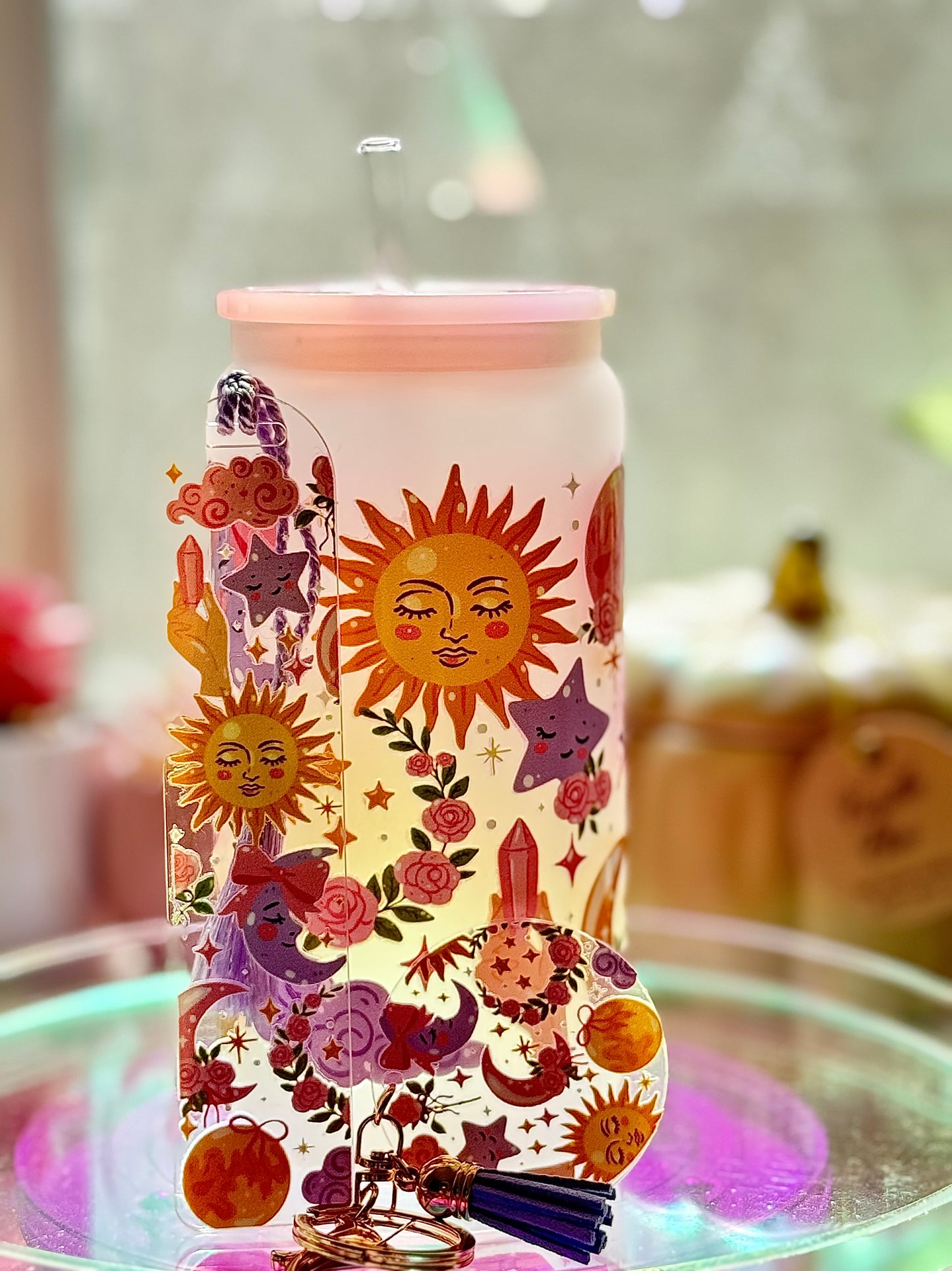 Cute 3pc Cup Bookmark Keychain Set