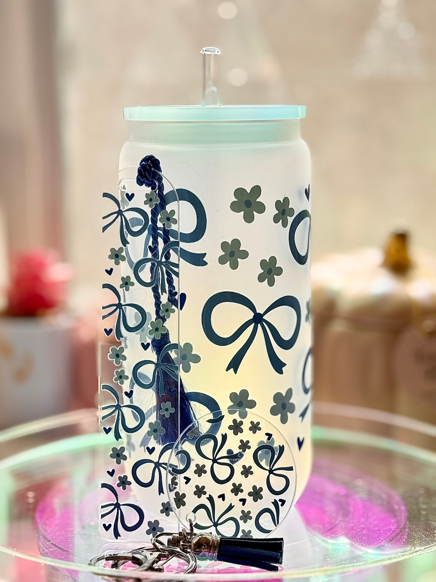 Cute 3pc Cup Bookmark Keychain Set