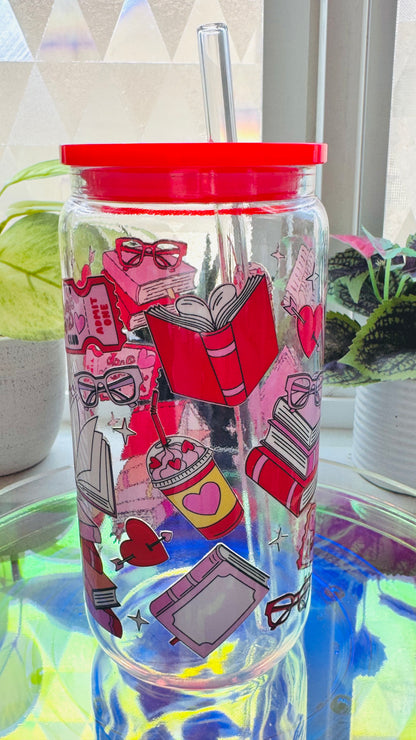 Book Lovers Club Glass Cup