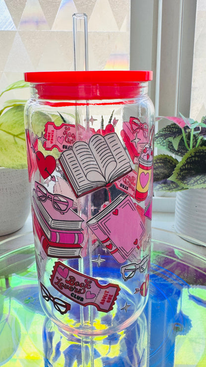 Book Lovers Club Glass Cup