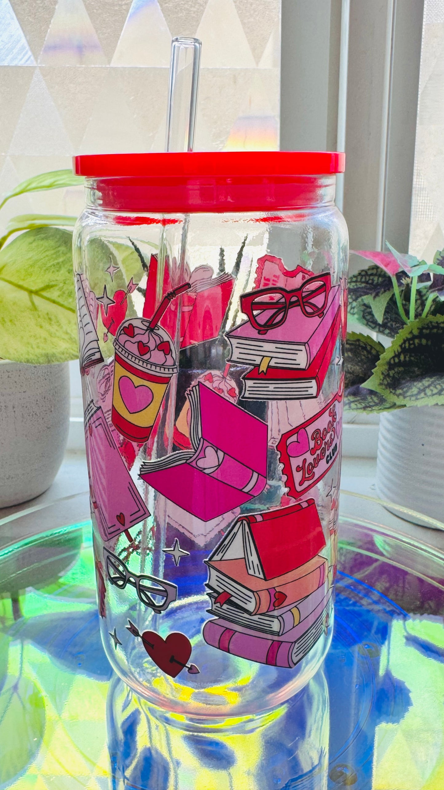 Book Lovers Club Glass Cup