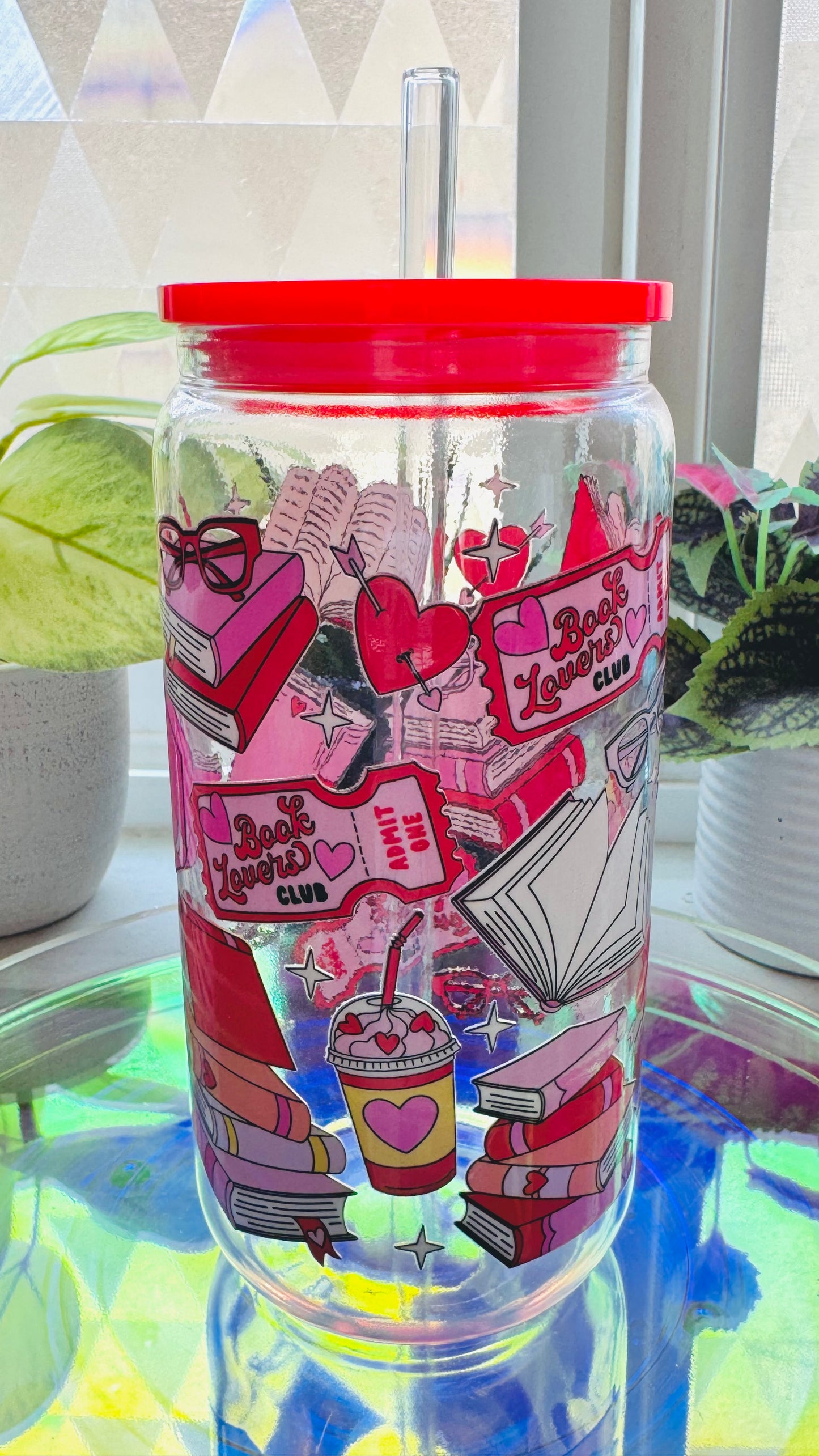 Book Lovers Club Glass Cup