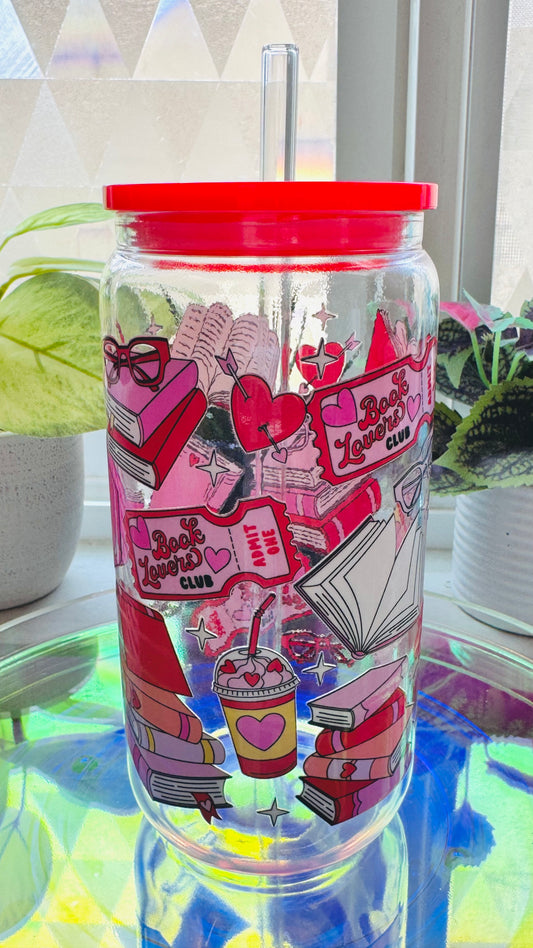 Book Lovers Club Glass Cup