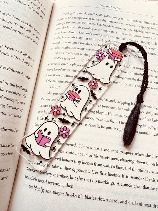 Cute Flower Ghosts Acrylic Bookmark
